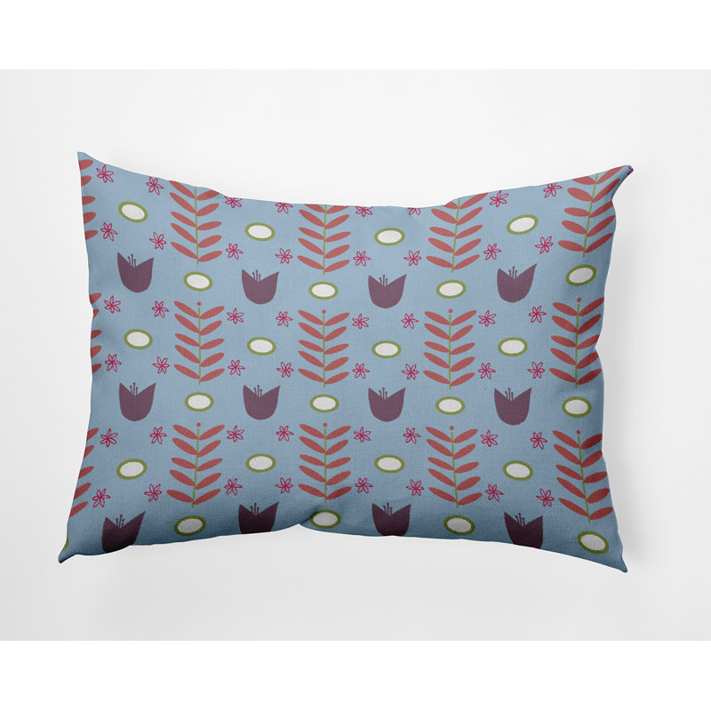 Housse et insert de coussin rectangulaire en polyester pour l'intérieur et l'extérieur, Bleu
