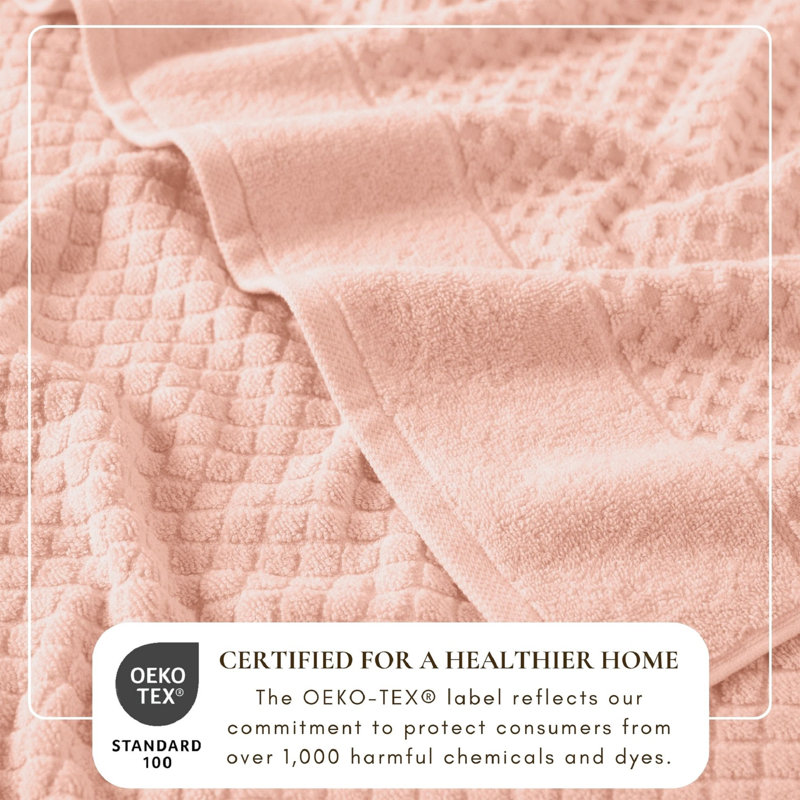 Ensemble de serviettes 100% coton ultra doux et absorbant, Rose, Serviettes de bain - paquet de 4