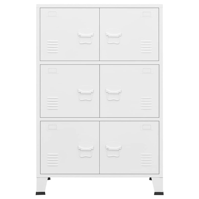 Storage Chest White Metal Medium Rectangular Storage Chest Contemporary Home Organization, White