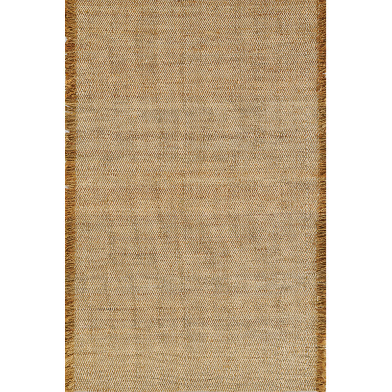 Natural Jute and Cotton Handmade 9' x 12' Rug