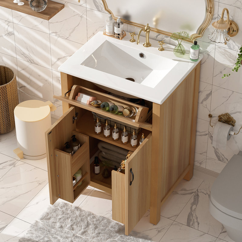 Meuble-lavabo 24 po avec cadre en bois massif