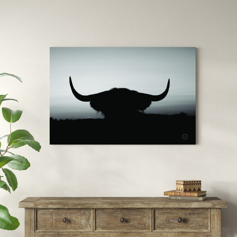 " Bull Set BW Crop " by Nathan Larson, 32" H x 48" W