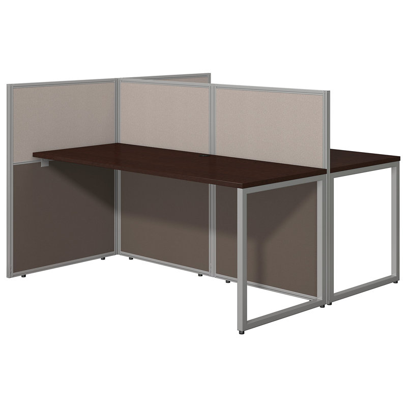 Easy Office Piece Computer Desk Office Set, Mocha Cherry