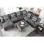 Revêtement contemporain gris en chenille avec mousse à mémoire de forme et cadre pour un espace de vie relaxant avec des pieds en bois massif