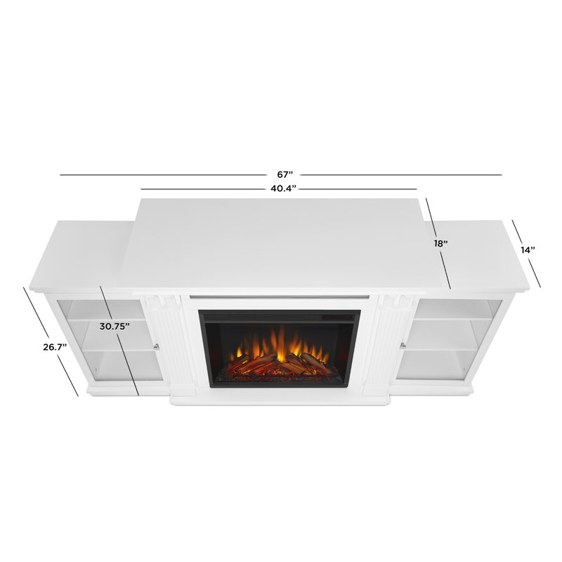 Calie 67'' TV Stand with Fireplace, White