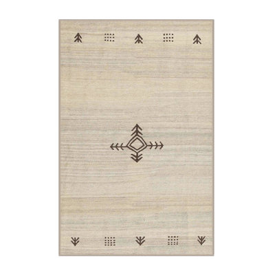 Tapis contemporain ivoire