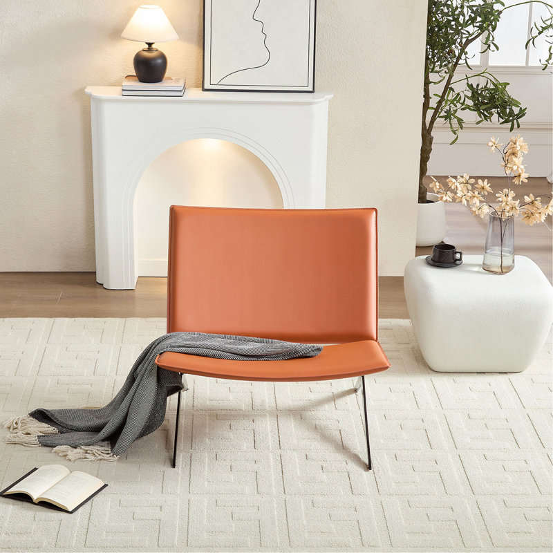 Chaise d'appoint moderne pour salon, chambre à coucher et siège de bureau, Orange