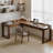 Light-walnut L-Shaped Solid Wood with 3 drawers desk-109691593-109691597