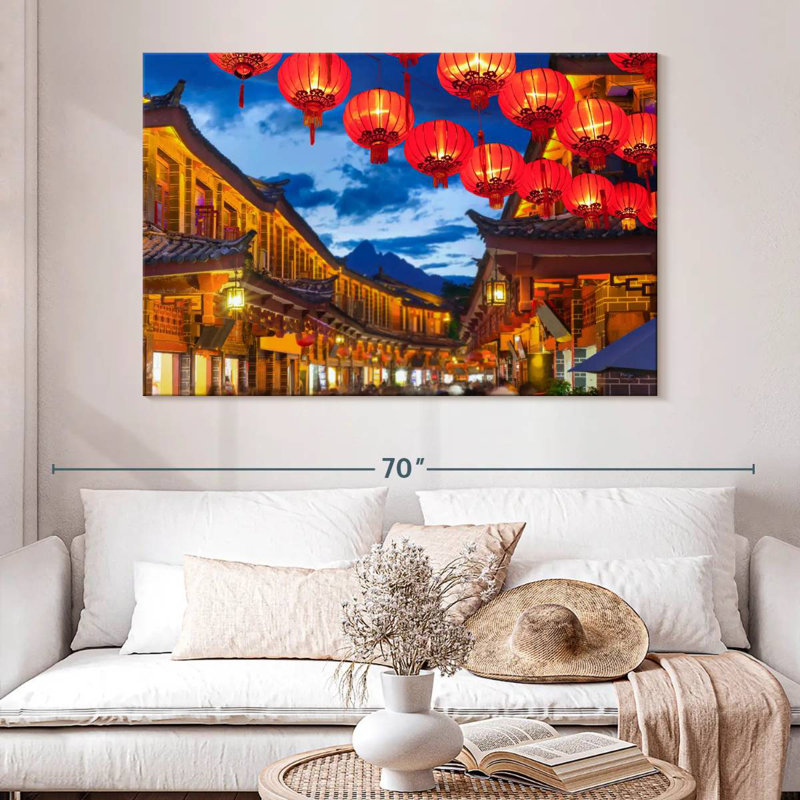 Ravi sur la rue Lijiang, H 34 po x l 51 po
