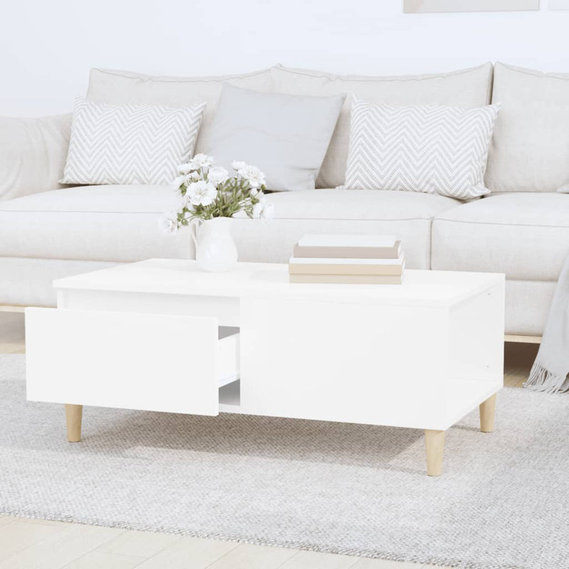 Zahir Coffee Table 90x50x36,5 cm Engineered Wood, White