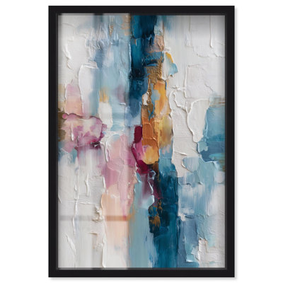 Décoration murale moderne pétale rose et bleu océan II par Art Remedy