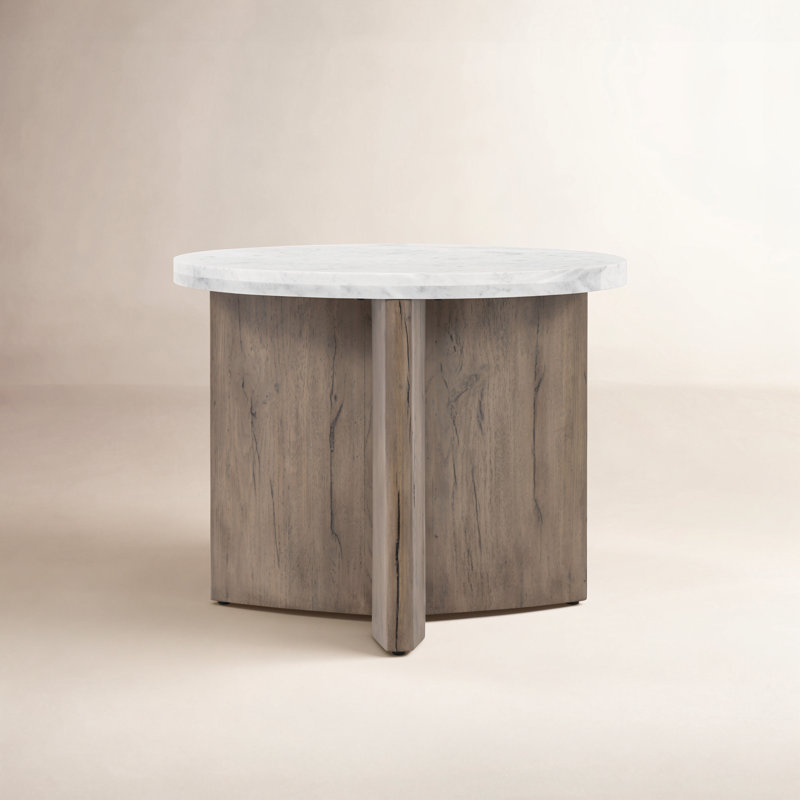 Table de bout Iddo, Blanc / gris rustique