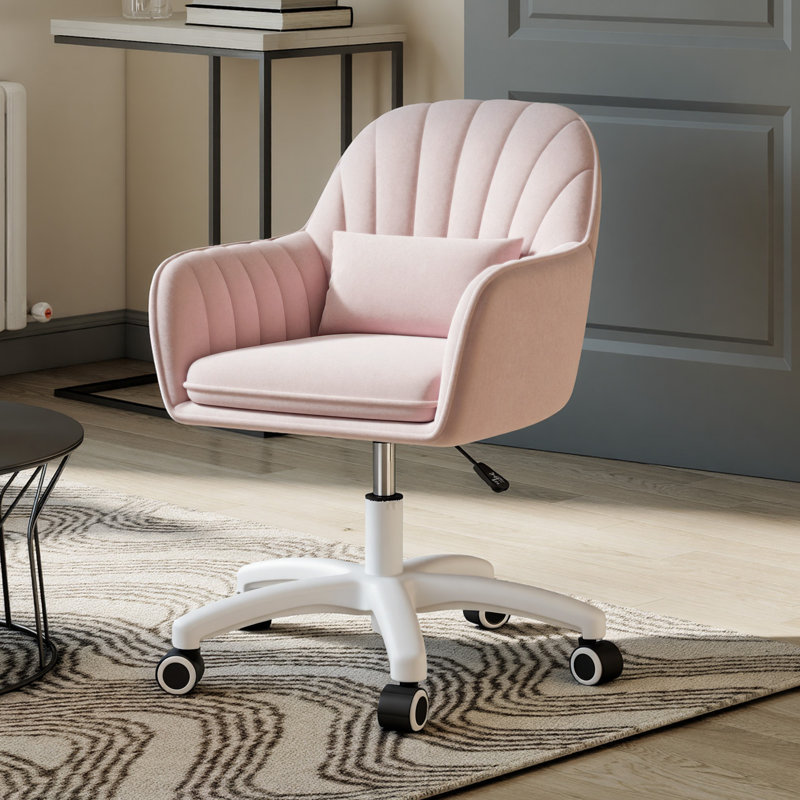 Modern Minimalist Swivel Office Chair with Velvet Padding pillow Vanity Swivel Chair Adjustable Height for Home Office, Study, Bedroom