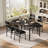 Dining Table Set for 4 with Upholstered Chairs, Wood Kitchen Table & 4 Chairs with Corner Protectors for Small Space-1220874130-1220874131
