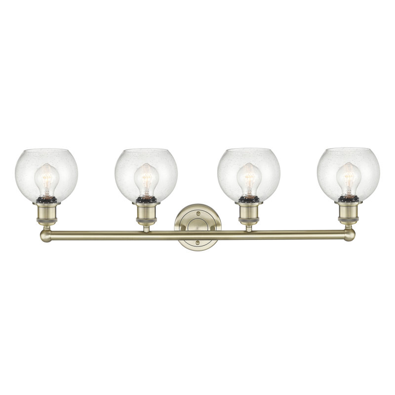 Éclairage pour meuble-lavabo 4 lumières 33 pouces Cambria, Grainé, Laiton antique