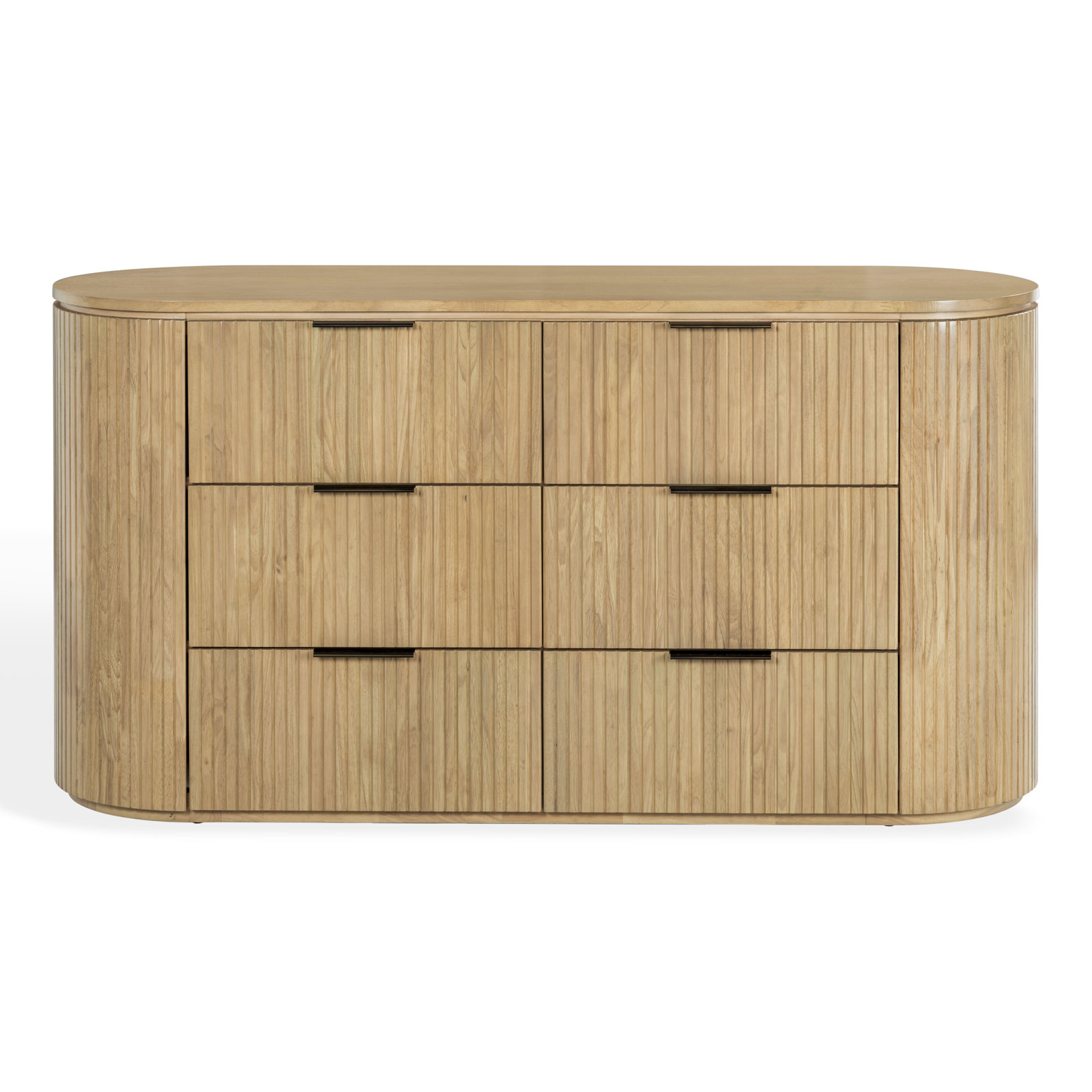 60" Fluted Double Dresser, Oak