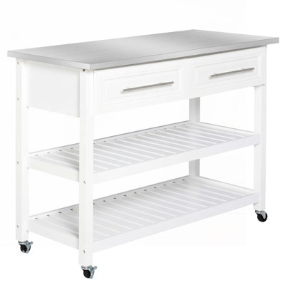London 3 Tier Kitchen Cart with Stainless Steel Top by Ebern Designs