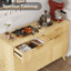 Armoire de cuisine avec tiroirs et portes, buffet moderne cannelé avec tablettes réglables pour le salon