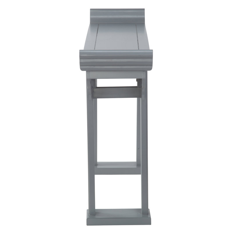 Ming-Inspired 54" Grey Solid Hardwood Oriental Console Table