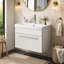 Meuble-lavabo mural avec lavabo, 61 cm (24 po), 1 tiroir, lavabo en céramique blanche brillante à bords épais, sans poignée.