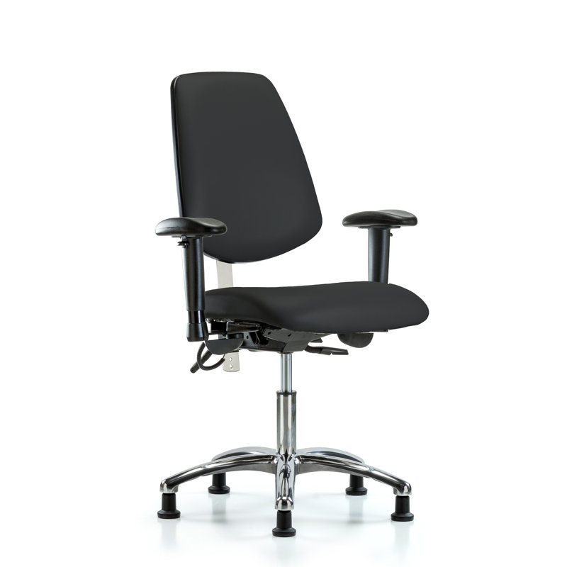 Chaise de travail Laisha, Noir, Patins, Non inclus