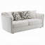 Causeuse Yoda avec 4 coussins, chenille en mousse beige, bordure brune, 73 pouces