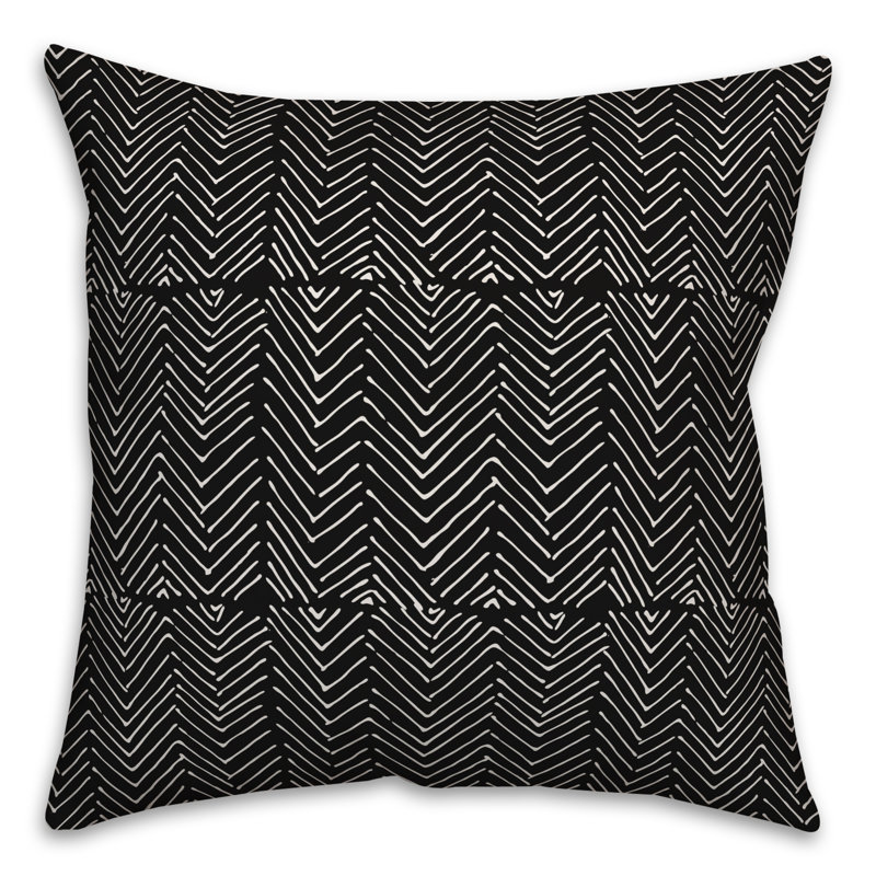Chevron Throw Pillow, Black Chevron, 16" x 16"