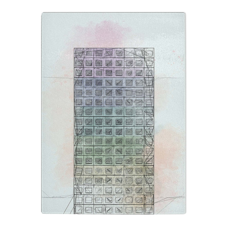 Tempered Glass Sketching the Architecture Vol.42 Chopping Board, 28.5 cm x 39 cm
