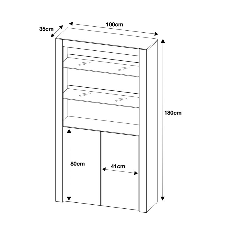 Clifton Display Cabinet, White