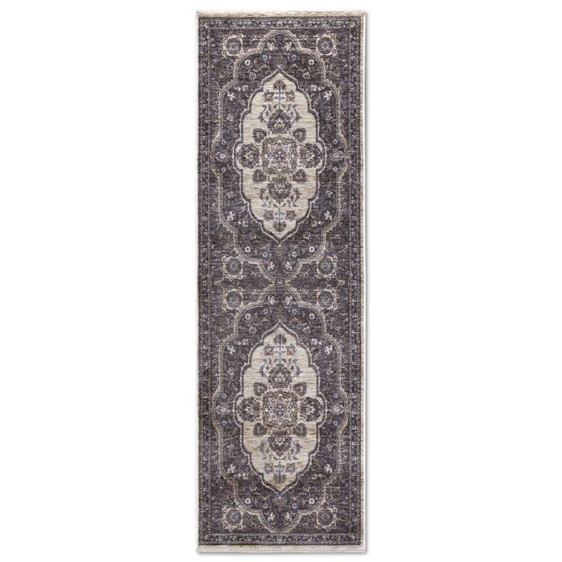 Floral and Damask Area Rug, Runner 80 x 190cm