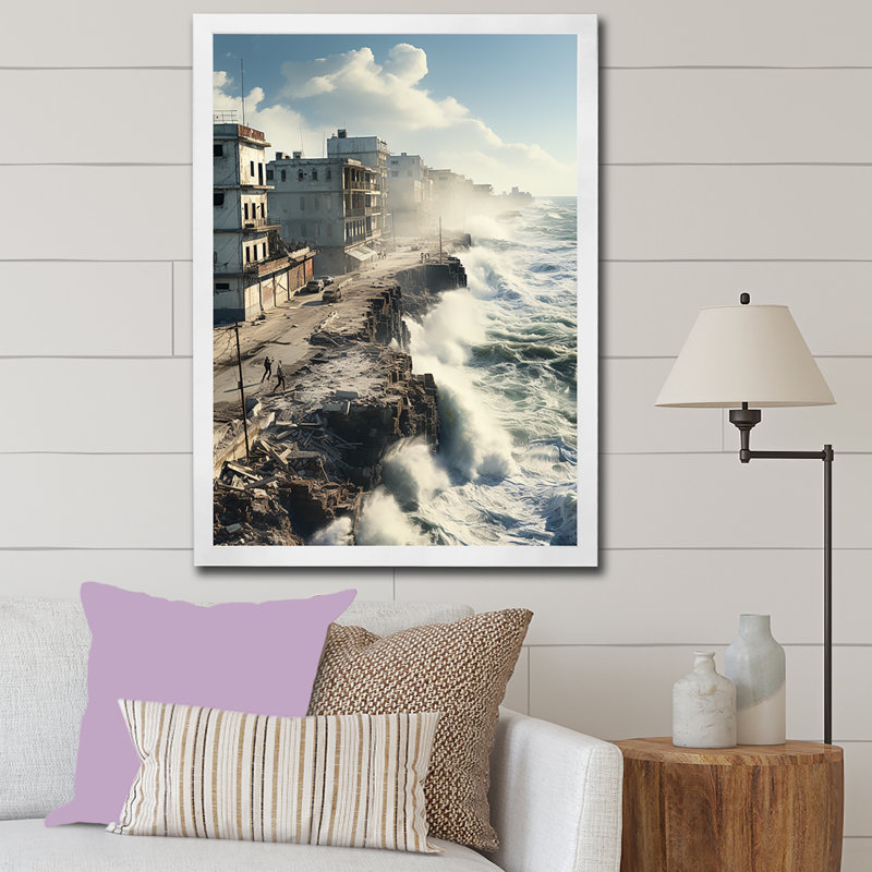 Cuba Cuba Havava, impression monochrome sur toile, Cadre simple blanc, H 32 po x l 24 po x P 1 po