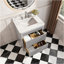 Ensemble de meuble-lavabo autoportant 30 po avec 2 ensembles de poignées et plateau en marbre d'ingénierie entièrement assemblé gris-1171582342-1171582347