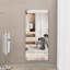 Miroir surdimensionné en aluminium pleine longueur de style moderne pour mur et plancher avec plateau amovible pour salle de bain, chambre à coucher et salon, argent 72 x 32 pouces