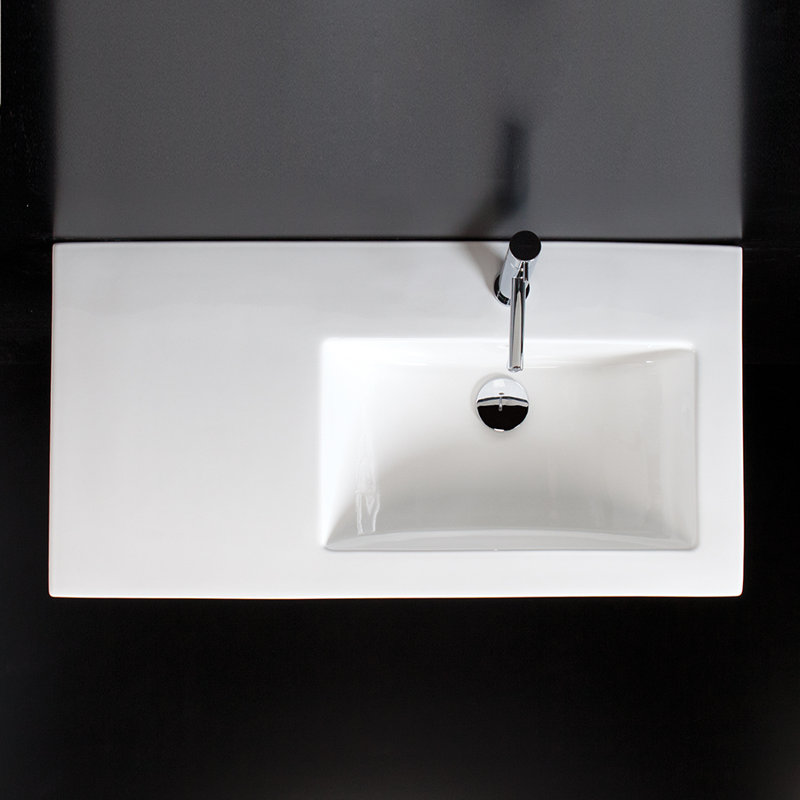 Aquaquattro 35.25'' L Bathroom Sink, 3 Hole - 8" Centers