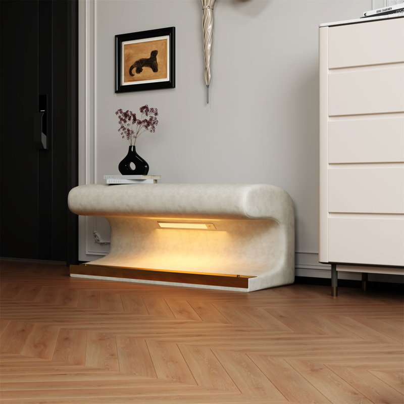 Repose-pieds rembourré Cokeley, Beige