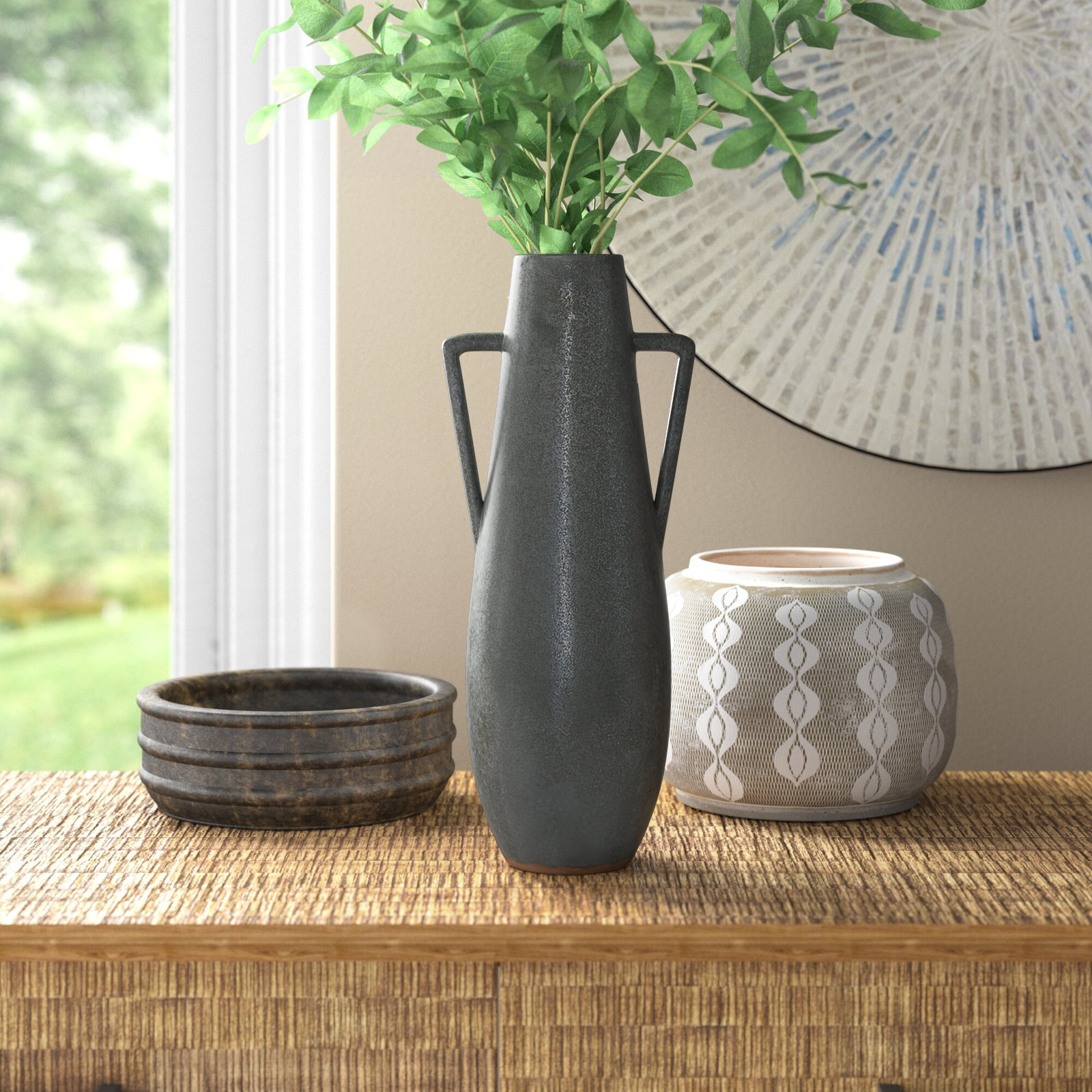 Aguilar 16.93'' Ceramic / Porcelain Table Vase
