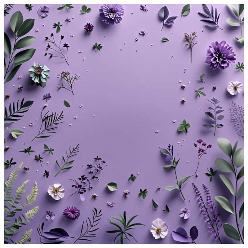 Toile mauve à motif de fleurs mauves - décoration murale florale en plusieurs tailles, 11 x 14 pouces
