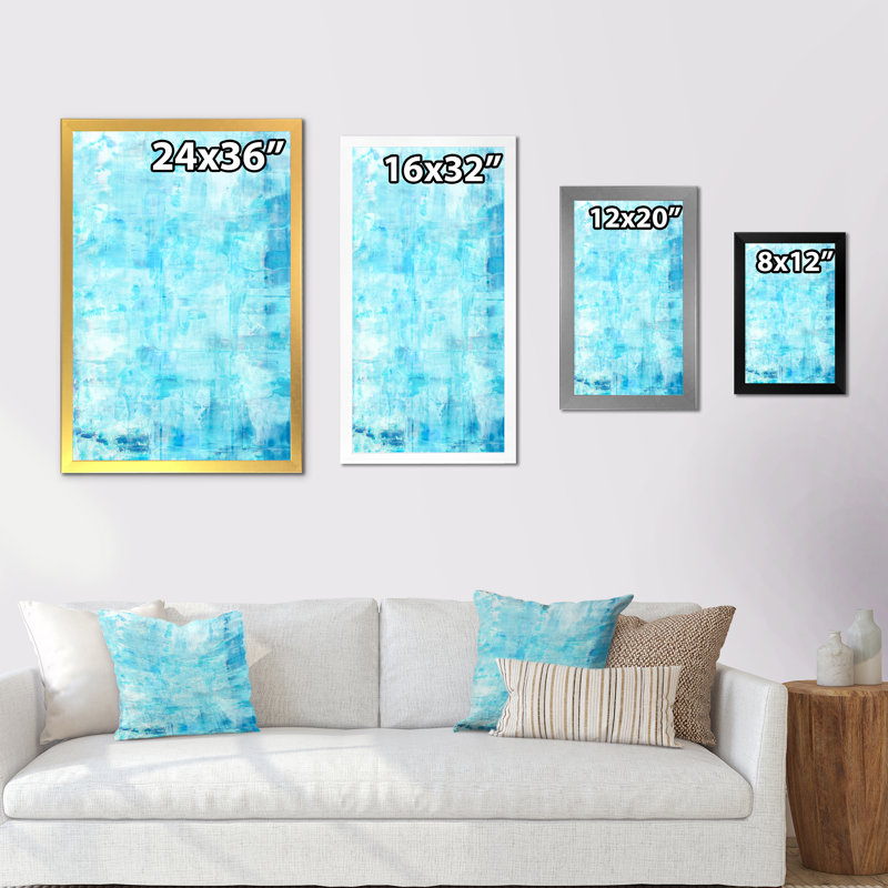 «Blue Abstract Art», reproduction d'art moderne et contemporaine sur toile, H 20 po x l 12 po x P 1 po, Cadre photo noir