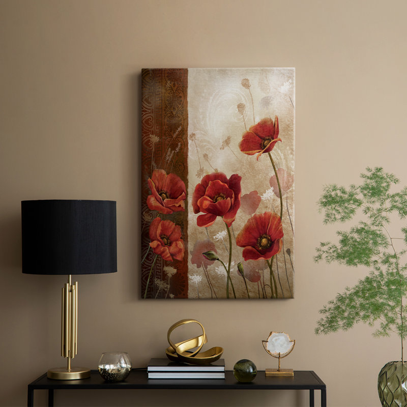 Coquelicots sauvages I - Cavas enveloppés de galerie, H 27 po x l 18 po