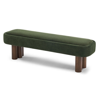 Banc de salle à manger d'intérieur avec pieds couleur noyer, siège rembourré de 60,04 L pour cuisine, salle à manger et espace de vie, capacité de 250 lb