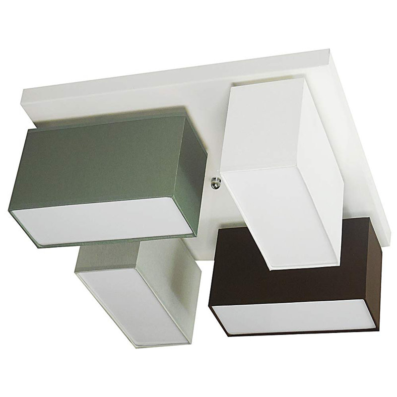 Passmore Semi Flush Mount, Grey, white and black