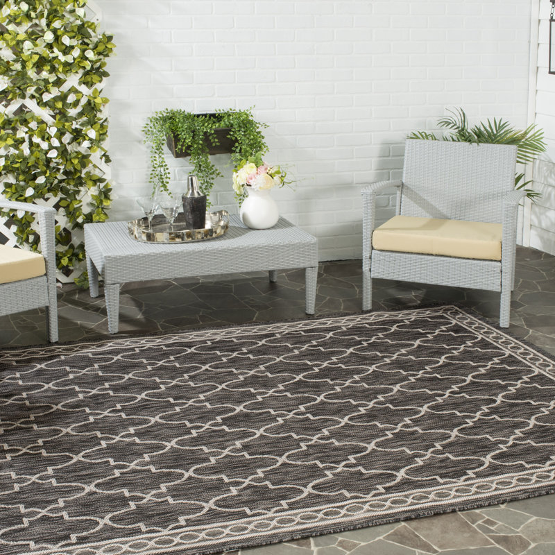 Tapis intérieur / extérieur à motif géométrique Sayde Performance, Rectangle 6 pi 7 po x 9 pi 6 po