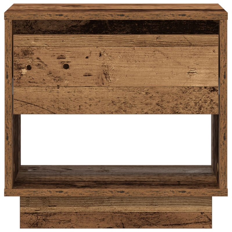 45cm W Bedside Table, Old Wood, 1