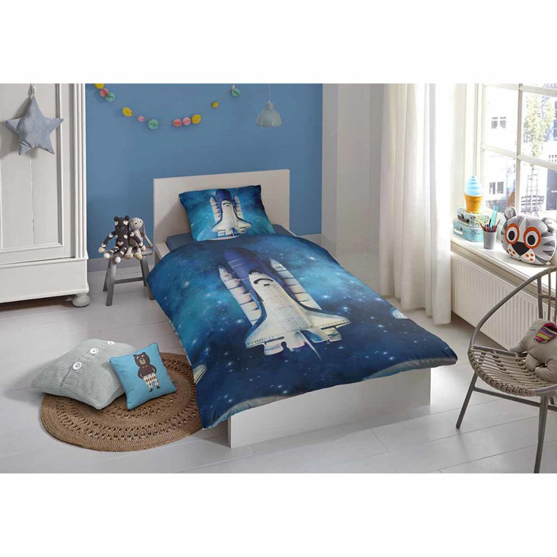 Good Morning Duvet Cover Roy Blue, 135 x 200 cm - 2 Kissenbezüge (60 x 70 cm)