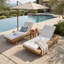 Chaise longue de patio réglable en acacia, conception spacieuse pour se détendre à l'extérieur