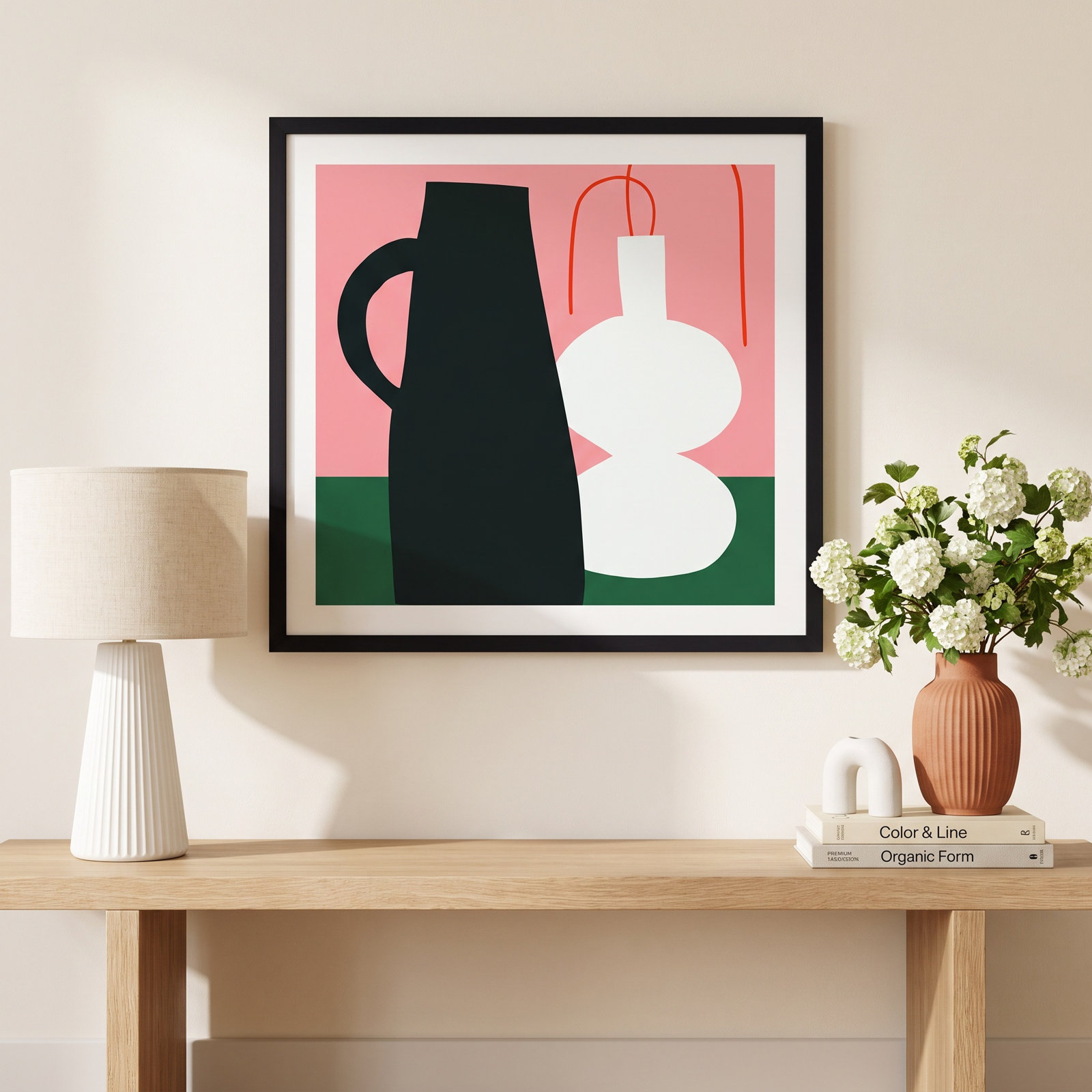 Tuscany "Honfleur 03 Modern Still Life" Print, 12" H x 12" W x 0.75" D, Black Floater Framed, No