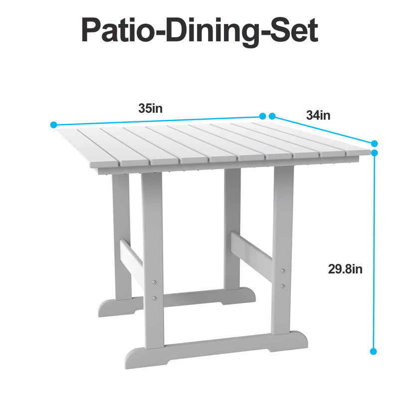 Table et chaises d'extérieur 8 pièces, White