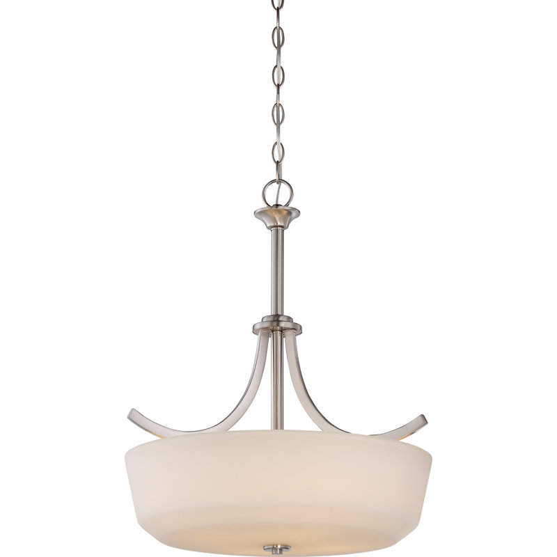Lustre cylindrique unique à 4 lumières Alejandre, Nickel brossé