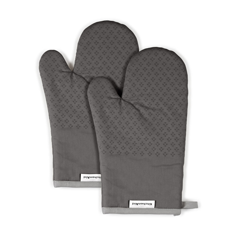 KitchenAid Asteroid Solid Textured Oven Mitt, Charcoal Gray