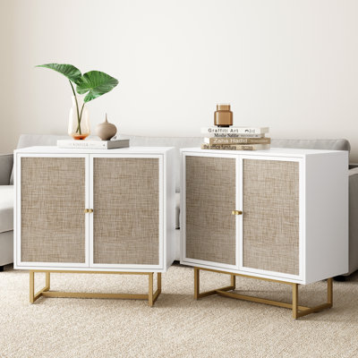 2-Piece Steel Accent Cabinet Set Or TV Stand